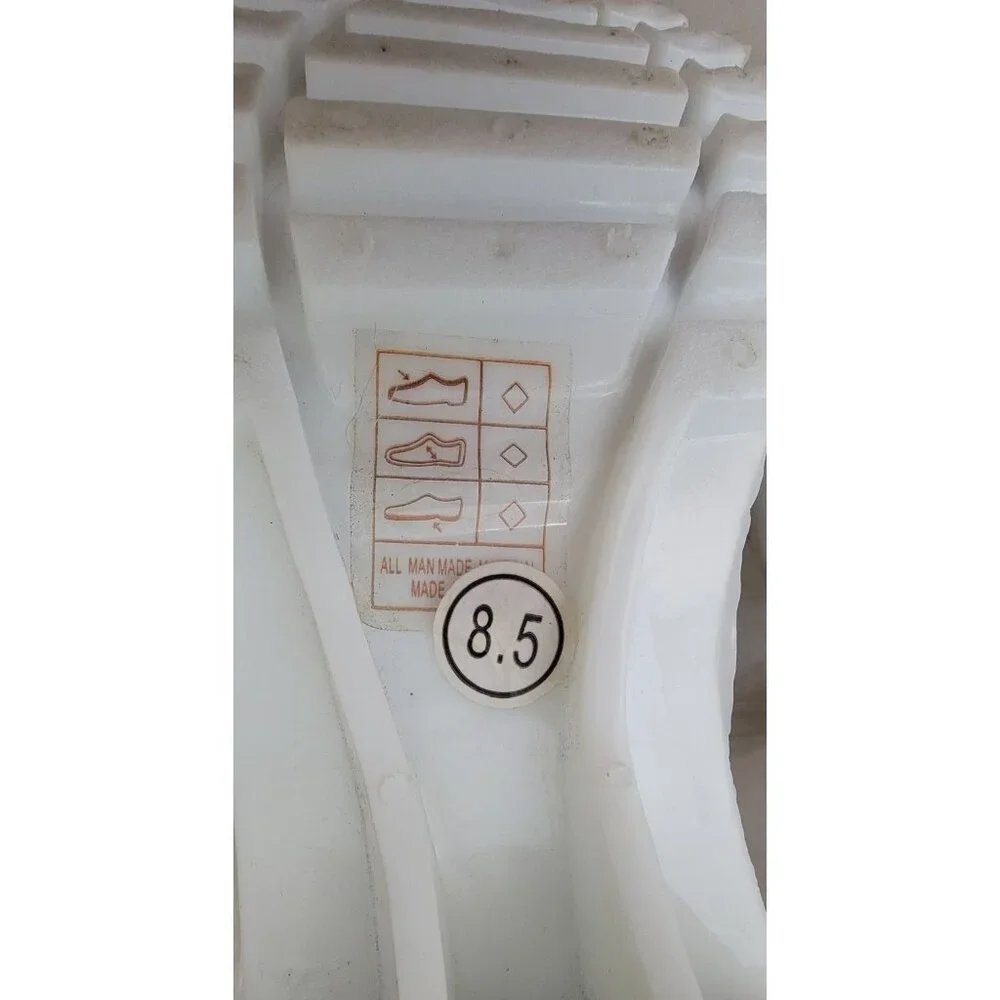 DOLLY MIX White Jelly Platform Strappy Sandals Chunky Heel Women's Sz 8.5 - Picture 8 of 9